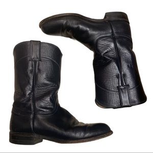 Justin Boots Western Ropers Navy Blue EUC